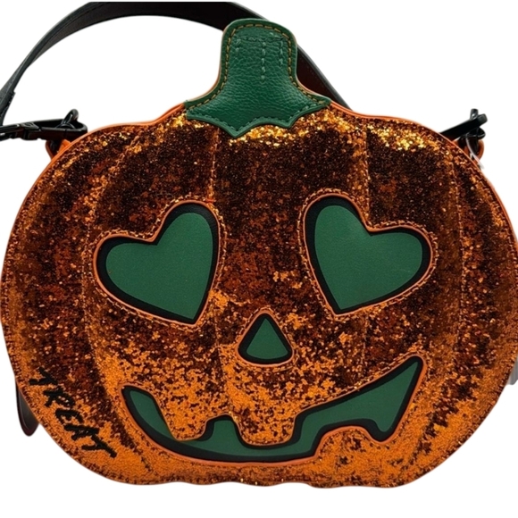 🔹️BETSEY JOHNSON🔹️  Glitter XOPUMPS ORANGE -Pumpkin  Crossbody  GLOW IN DARK - Picture 1 of 3